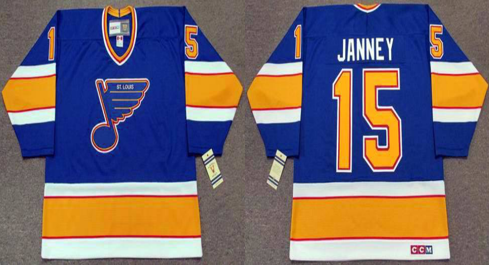 2019 Men St.Louis Blues #15 Janney blue CCM NHL jerseys